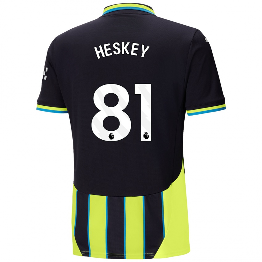 Niño Camiseta Jaden Heskey #81 Azul Amarillo 2ª Equipación 2024/25 La Camisa Chile