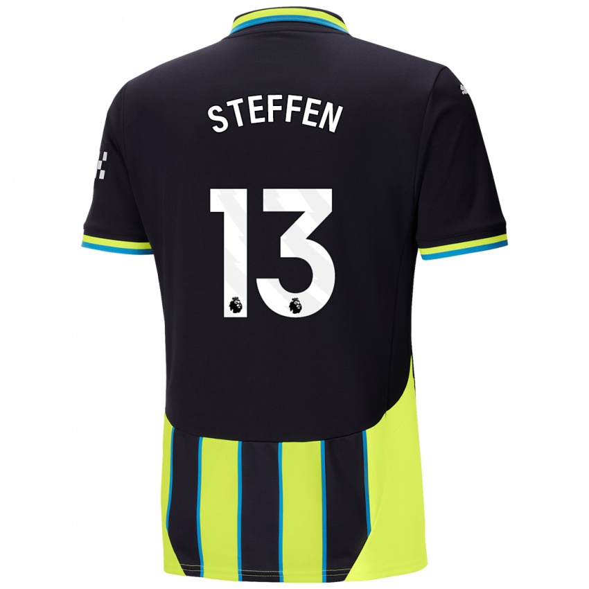 Niño Camiseta Zack Steffen #13 Azul Amarillo 2ª Equipación 2024/25 La Camisa Chile