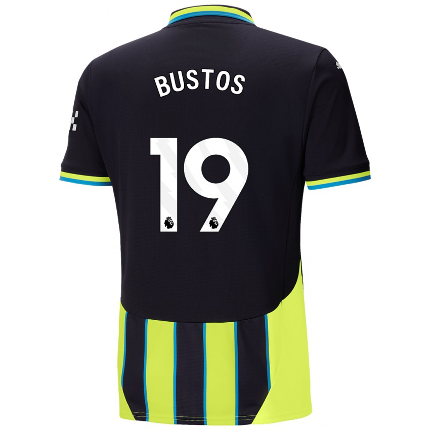 Niño Camiseta Nahuel Bustos #19 Azul Amarillo 2ª Equipación 2024/25 La Camisa Chile