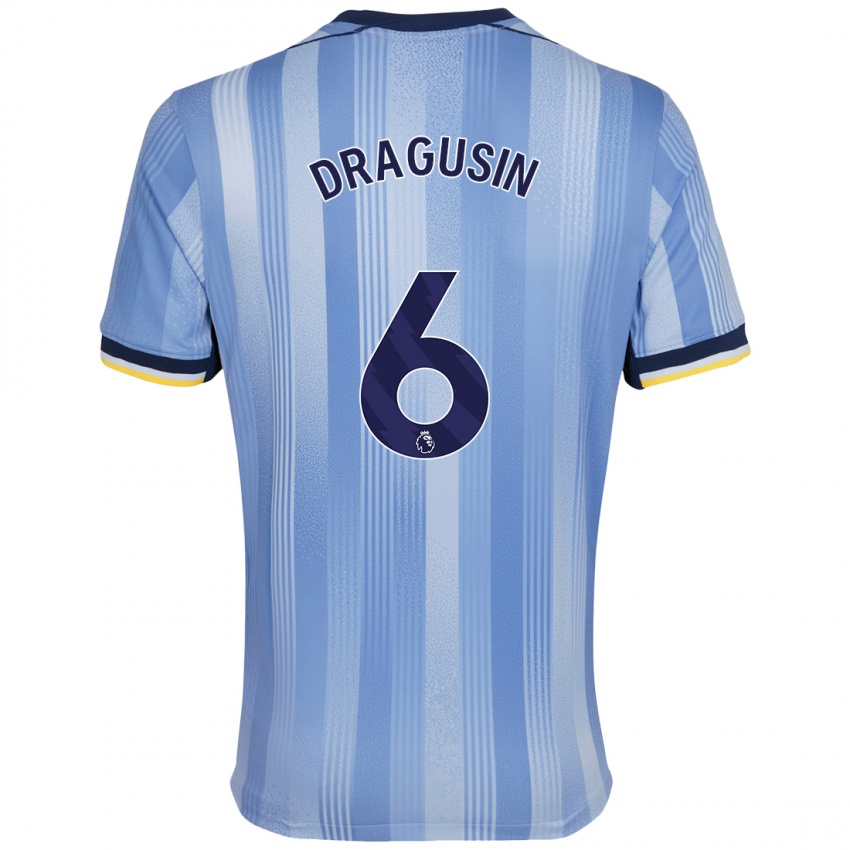 Niño Camiseta Radu Drăgușin #6 Azul Claro 2ª Equipación 2024/25 La Camisa Chile