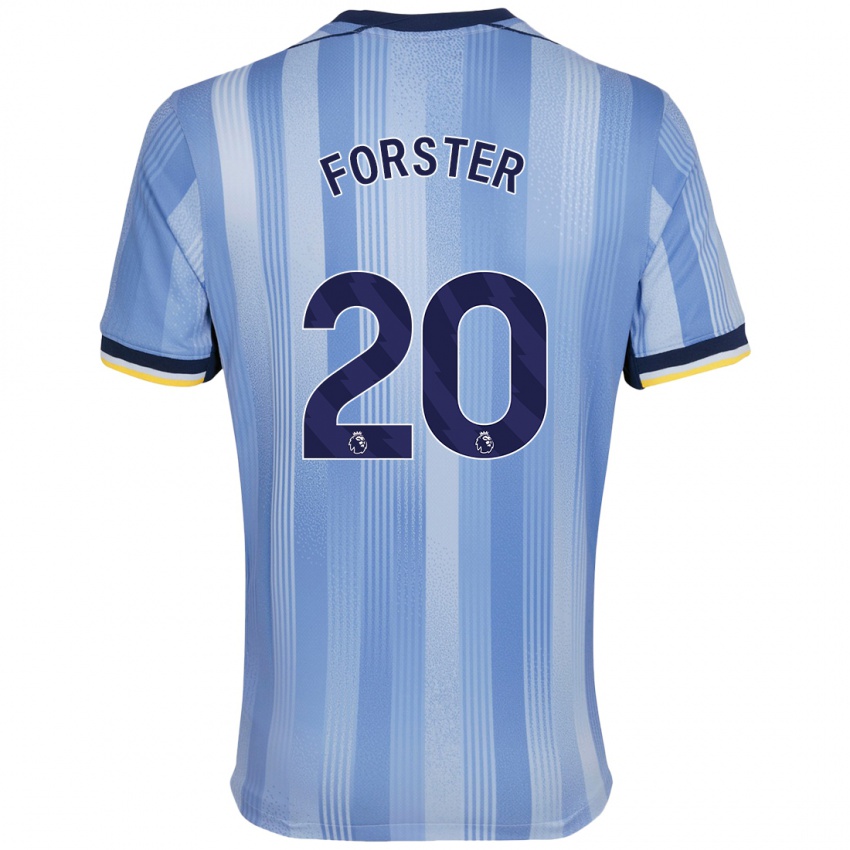 Niño Camiseta Fraser Forster #20 Azul Claro 2ª Equipación 2024/25 La Camisa Chile