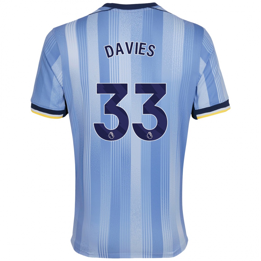 Niño Camiseta Ben Davies #33 Azul Claro 2ª Equipación 2024/25 La Camisa Chile