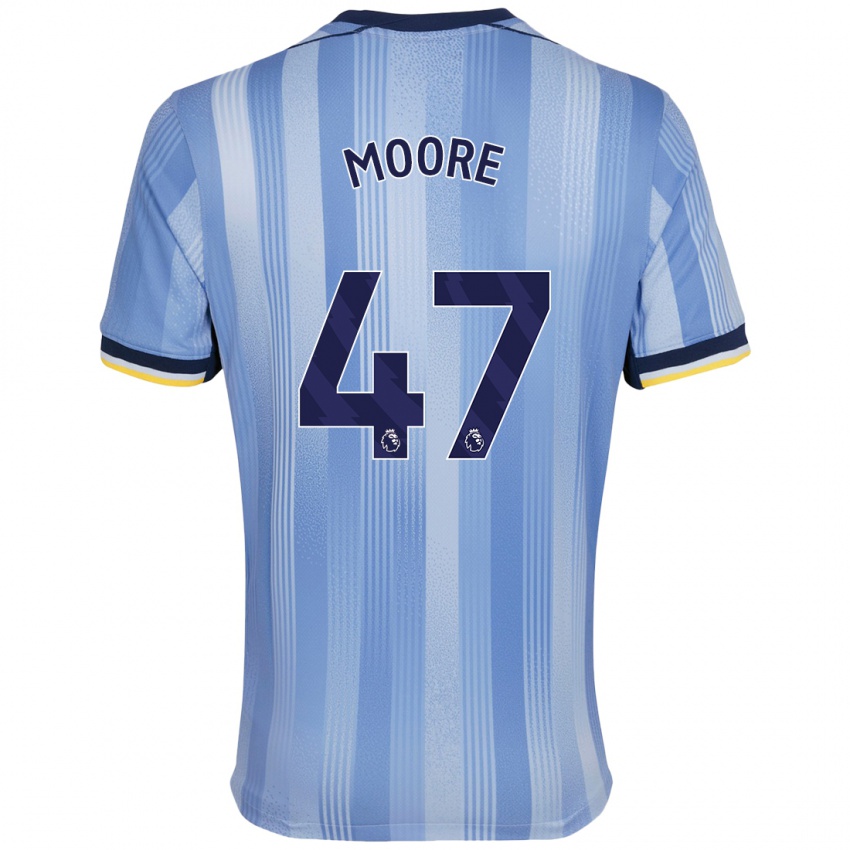 Niño Camiseta Mikey Moore #47 Azul Claro 2ª Equipación 2024/25 La Camisa Chile