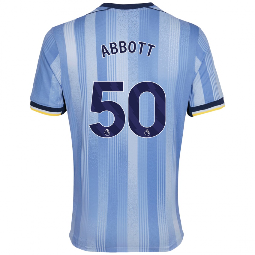 Niño Camiseta George Abbott #50 Azul Claro 2ª Equipación 2024/25 La Camisa Chile