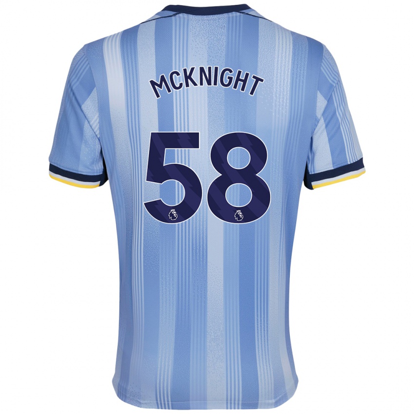 Niño Camiseta Maxwell Mcknight #58 Azul Claro 2ª Equipación 2024/25 La Camisa Chile