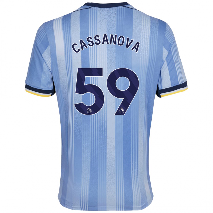 Niño Camiseta Dante Cassanova #59 Azul Claro 2ª Equipación 2024/25 La Camisa Chile