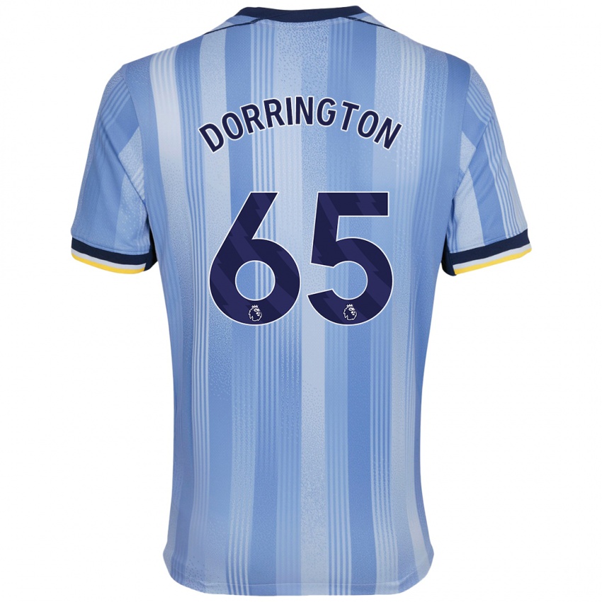 Niño Camiseta Alfie Dorrington #65 Azul Claro 2ª Equipación 2024/25 La Camisa Chile