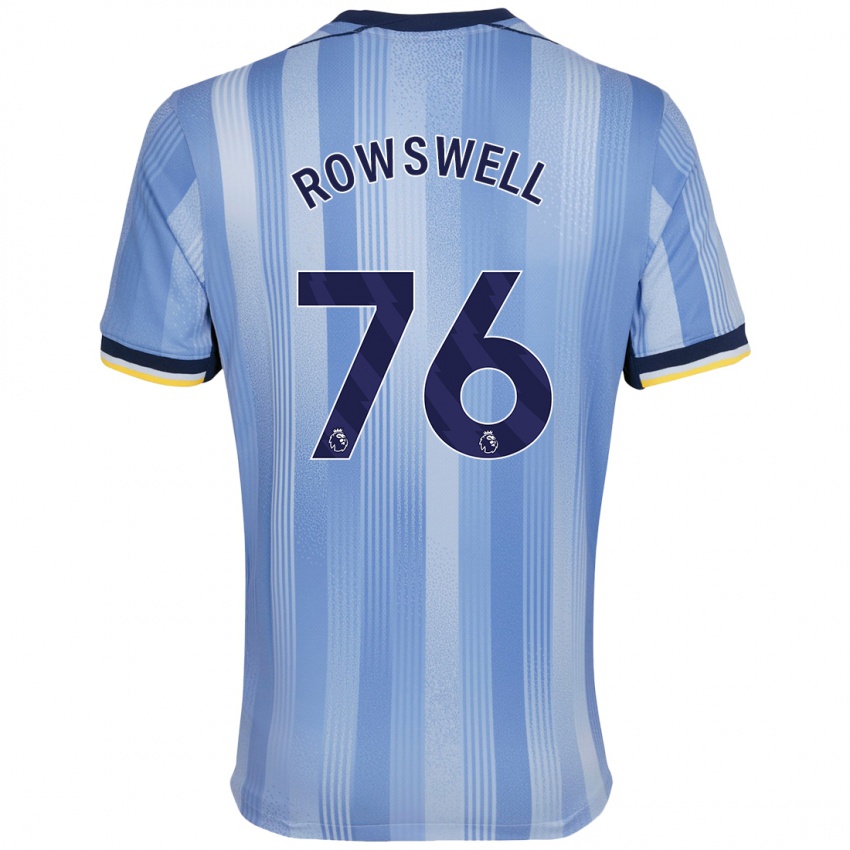 Niño Camiseta James Rowswell #76 Azul Claro 2ª Equipación 2024/25 La Camisa Chile