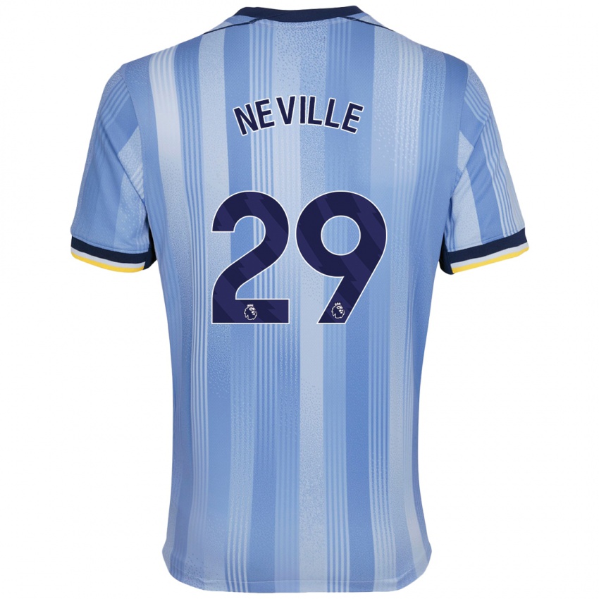 Niño Camiseta Ashleigh Neville #29 Azul Claro 2ª Equipación 2024/25 La Camisa Chile