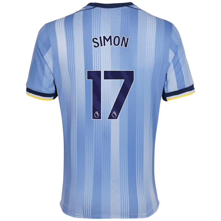 Niño Camiseta Kyah Simon #17 Azul Claro 2ª Equipación 2024/25 La Camisa Chile