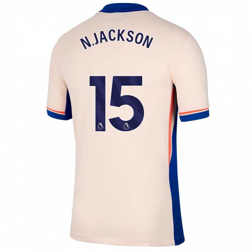 Niño Camiseta Nicolas Jackson #15 Beige Claro 2ª Equipación 2024/25 La Camisa Chile