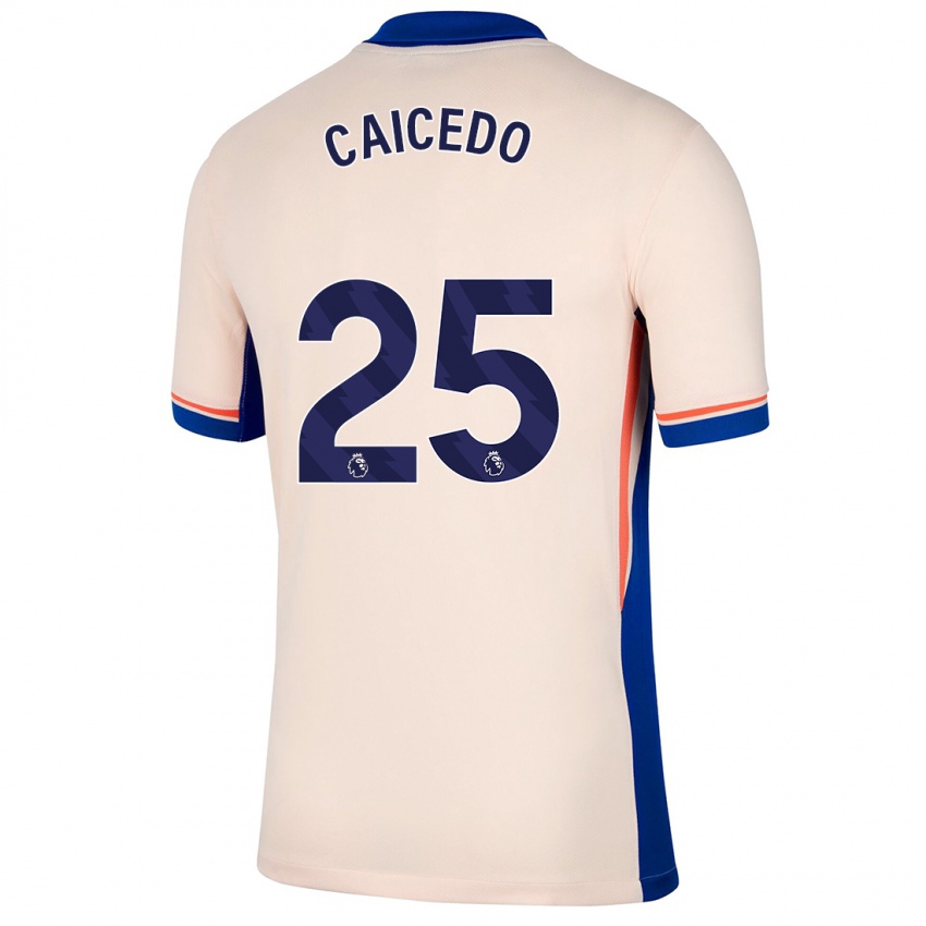 Niño Camiseta Moisés Caicedo #25 Beige Claro 2ª Equipación 2024/25 La Camisa Chile