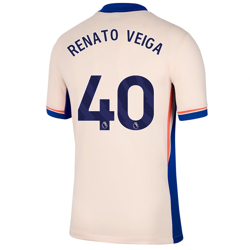 Niño Camiseta Renato Veiga #40 Beige Claro 2ª Equipación 2024/25 La Camisa Chile