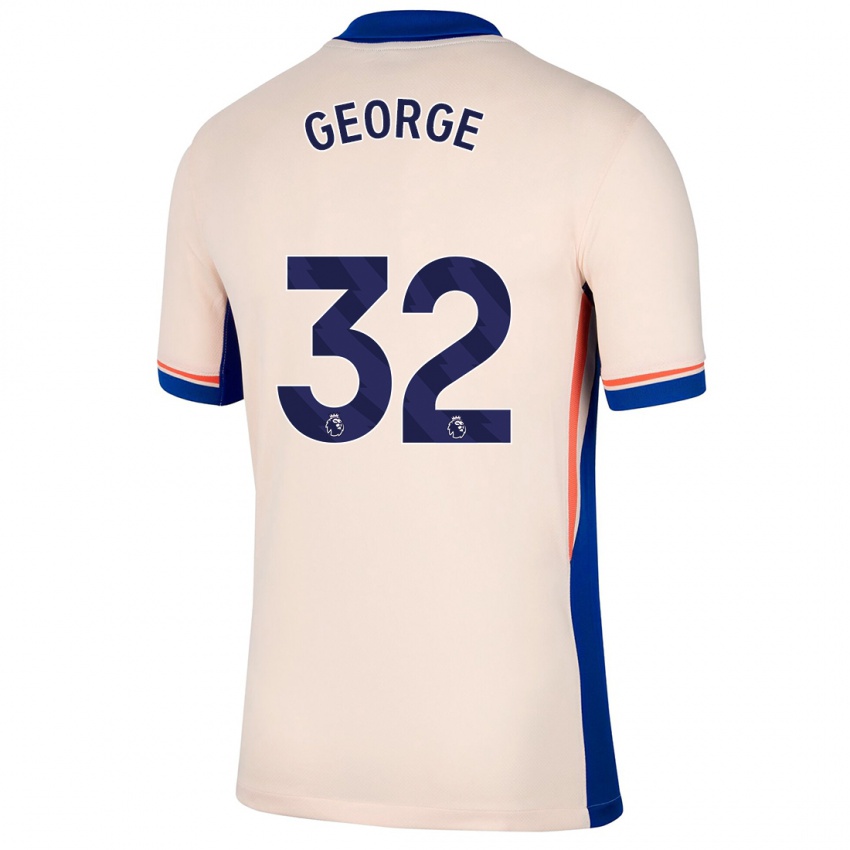 Niño Camiseta Tyrique George #32 Beige Claro 2ª Equipación 2024/25 La Camisa Chile