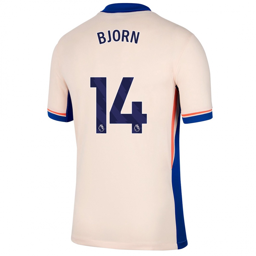 Niño Camiseta Nathalie Björn #14 Beige Claro 2ª Equipación 2024/25 La Camisa Chile