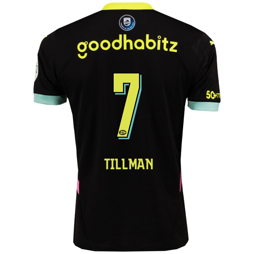 Niño Camiseta Malik Tillman #7 Negro Amarillo 2ª Equipación 2024/25 La Camisa Chile