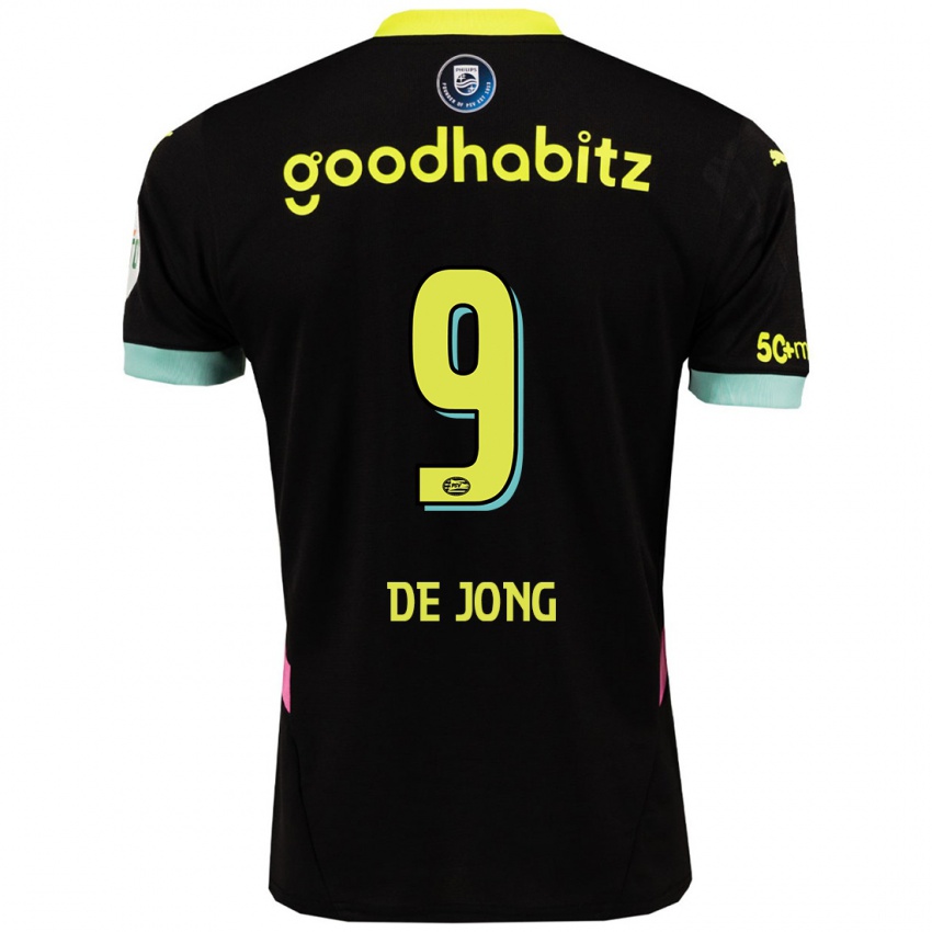 Niño Camiseta Luuk De Jong #9 Negro Amarillo 2ª Equipación 2024/25 La Camisa Chile