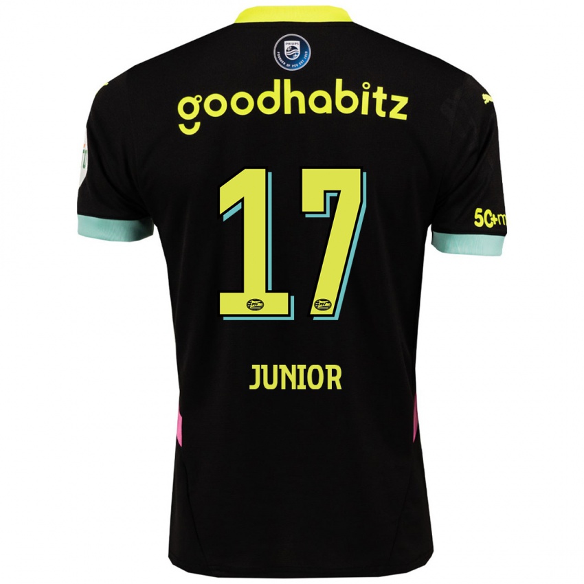 Niño Camiseta Mauro Junior #17 Negro Amarillo 2ª Equipación 2024/25 La Camisa Chile