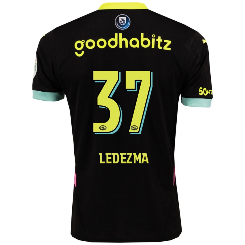 Niño Camiseta Richard Ledezma #37 Negro Amarillo 2ª Equipación 2024/25 La Camisa Chile