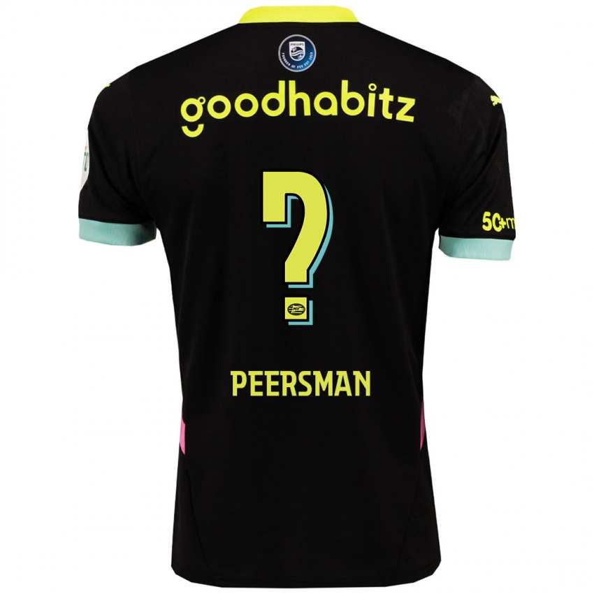 Niño Camiseta Kjell Peersman #0 Negro Amarillo 2ª Equipación 2024/25 La Camisa Chile