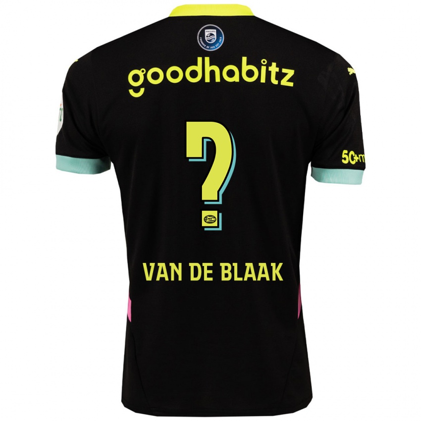 Niño Camiseta Emmanuel Van De Blaak #0 Negro Amarillo 2ª Equipación 2024/25 La Camisa Chile