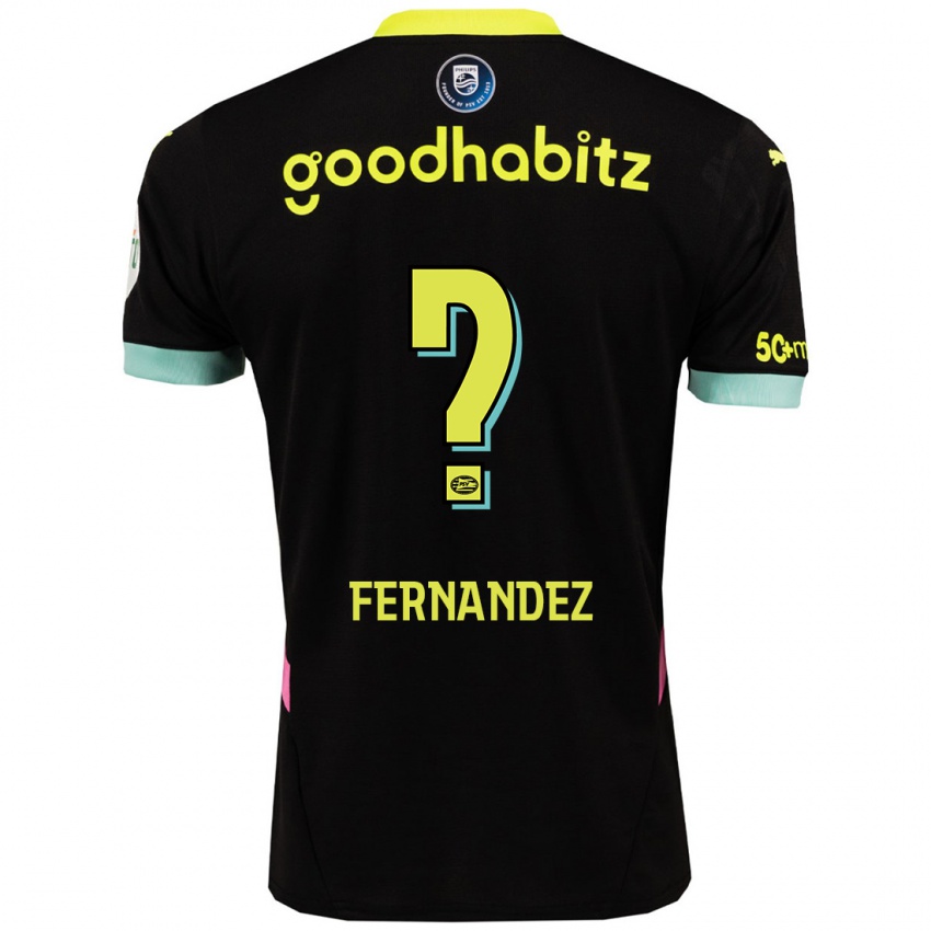 Niño Camiseta Noah Fernandez #0 Negro Amarillo 2ª Equipación 2024/25 La Camisa Chile