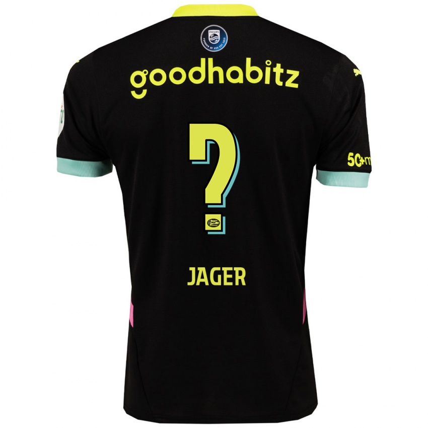 Niño Camiseta Elvic Jager #0 Negro Amarillo 2ª Equipación 2024/25 La Camisa Chile