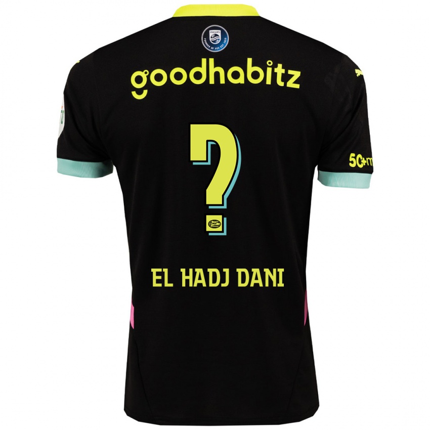 Niño Camiseta Soudais El Hadj Dani #0 Negro Amarillo 2ª Equipación 2024/25 La Camisa Chile