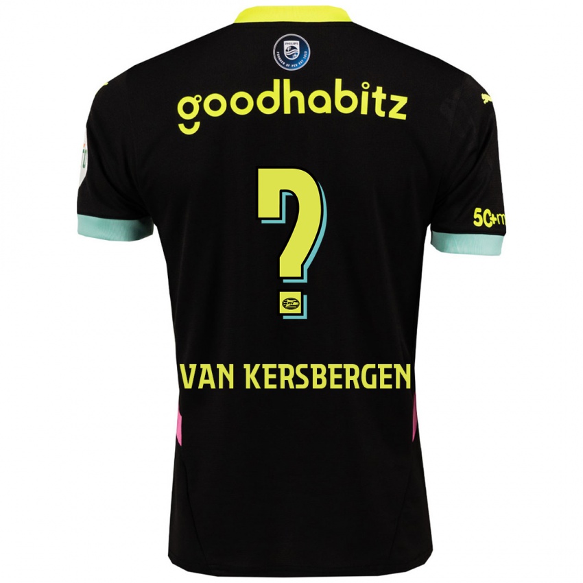 Niño Camiseta Sander Van Kersbergen #0 Negro Amarillo 2ª Equipación 2024/25 La Camisa Chile