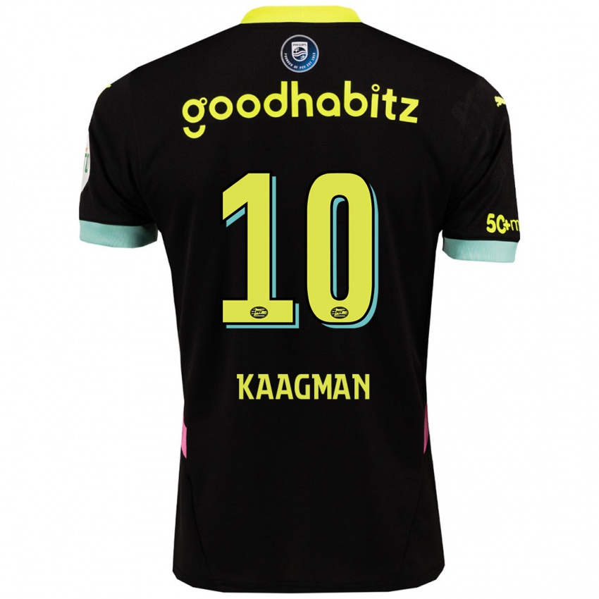 Niño Camiseta Inessa Kaagman #10 Negro Amarillo 2ª Equipación 2024/25 La Camisa Chile