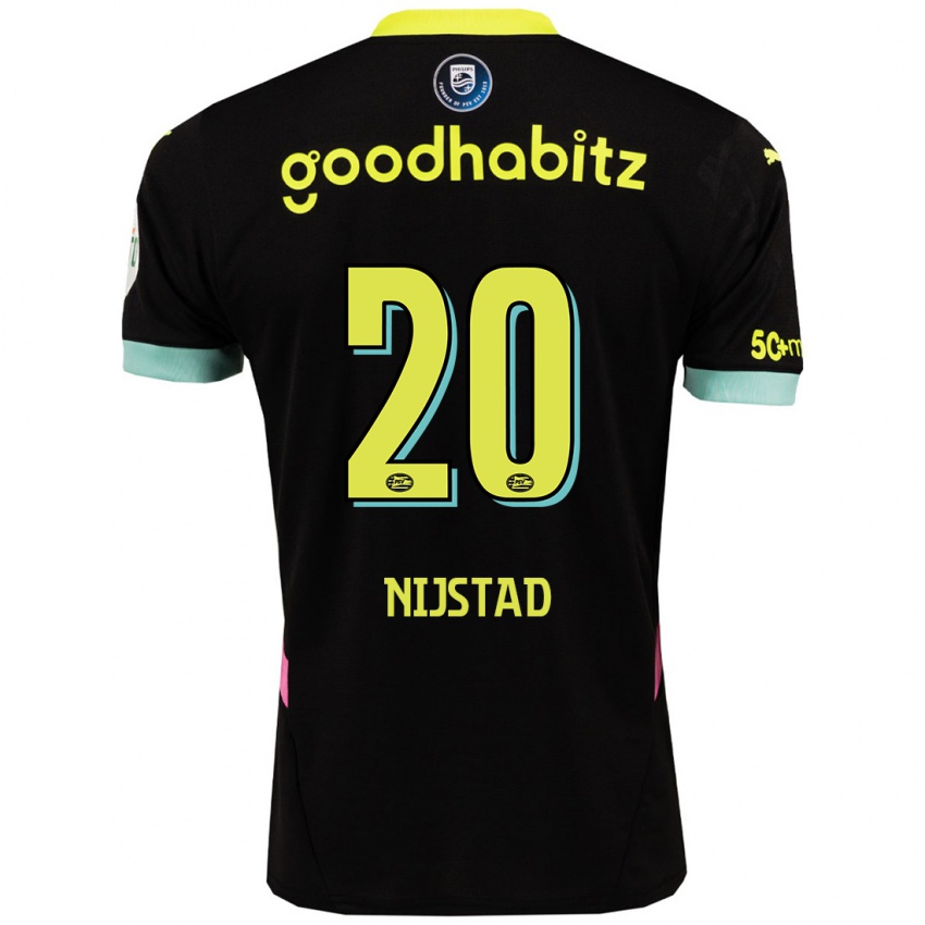 Niño Camiseta Nina Nijstad #20 Negro Amarillo 2ª Equipación 2024/25 La Camisa Chile