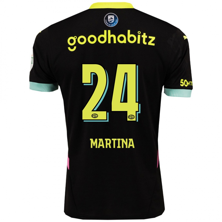 Niño Camiseta Shijona Martina #24 Negro Amarillo 2ª Equipación 2024/25 La Camisa Chile