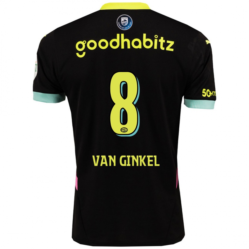 Niño Camiseta Marco Van Ginkel #8 Negro Amarillo 2ª Equipación 2024/25 La Camisa Chile