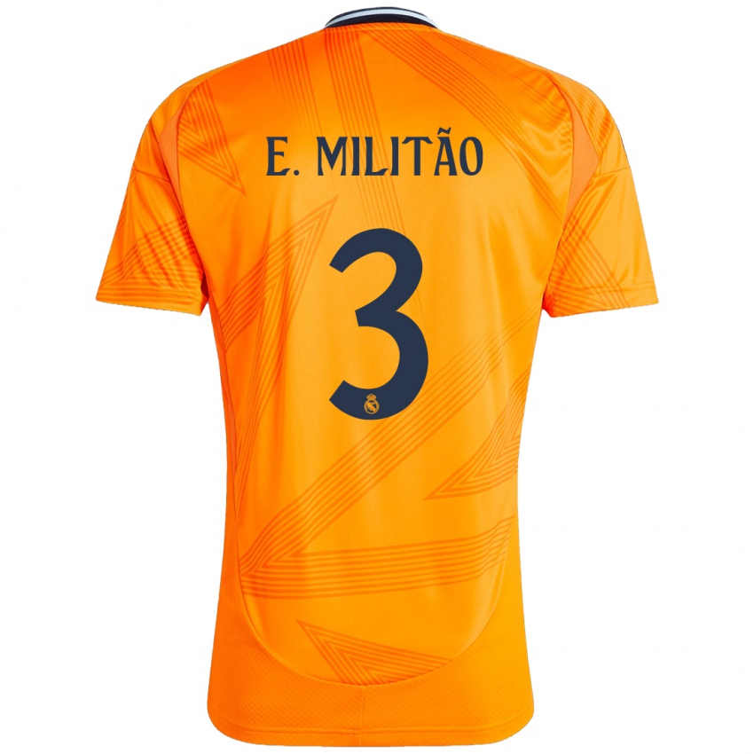 Niño Camiseta Eder Militao #3 Naranja 2ª Equipación 2024/25 La Camisa Chile