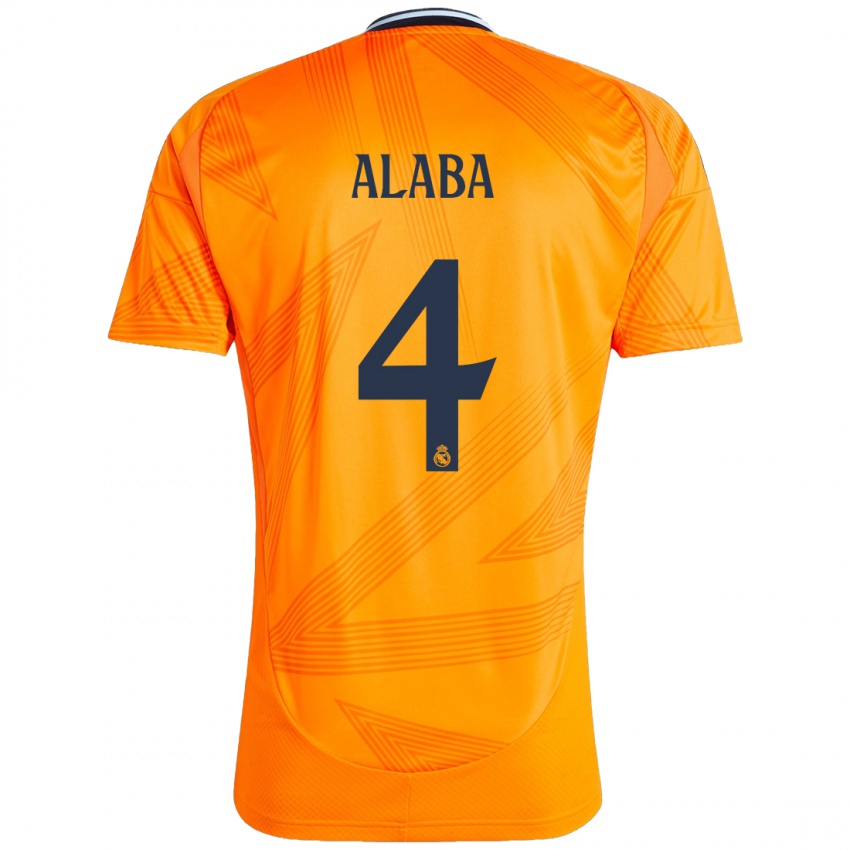 Niño Camiseta David Alaba #4 Naranja 2ª Equipación 2024/25 La Camisa Chile