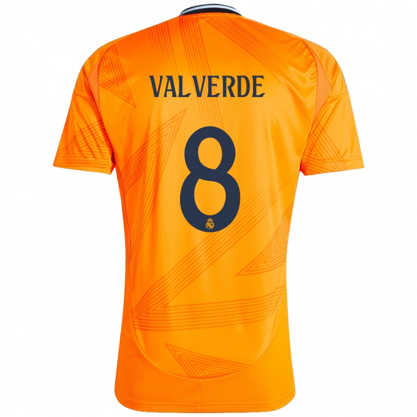 Niño Camiseta Federico Valverde #8 Naranja 2ª Equipación 2024/25 La Camisa Chile