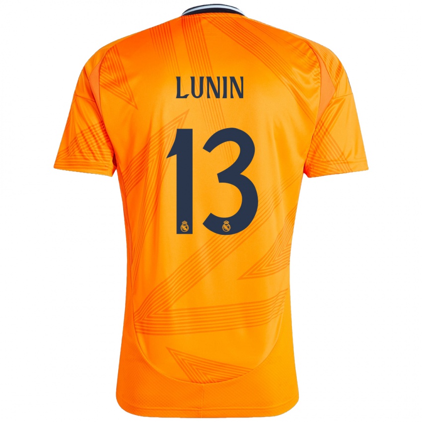 Niño Camiseta Andriy Lunin #13 Naranja 2ª Equipación 2024/25 La Camisa Chile