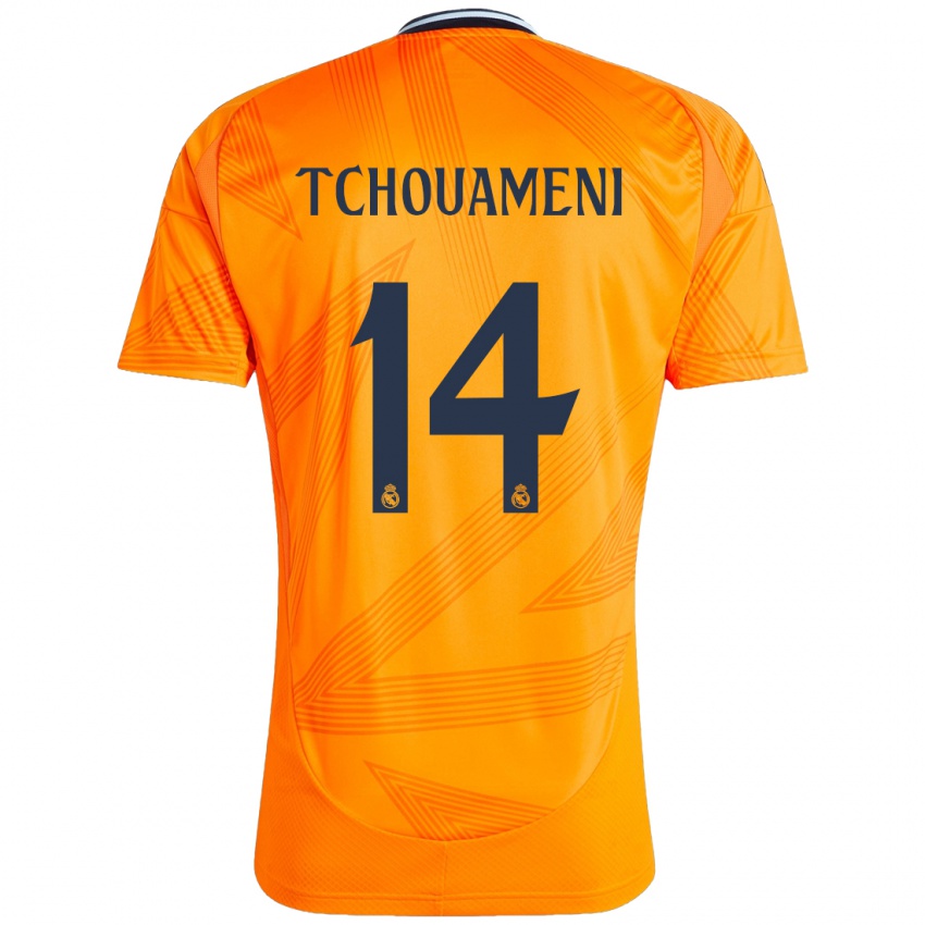 Niño Camiseta Aurelien Tchouameni #14 Naranja 2ª Equipación 2024/25 La Camisa Chile