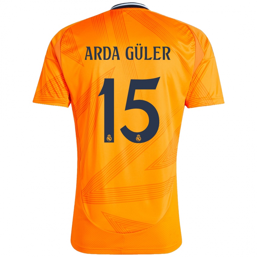 Niño Camiseta Arda Güler #15 Naranja 2ª Equipación 2024/25 La Camisa Chile