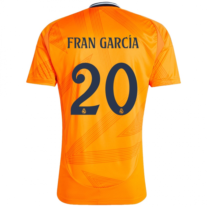 Niño Camiseta Fran García #20 Naranja 2ª Equipación 2024/25 La Camisa Chile