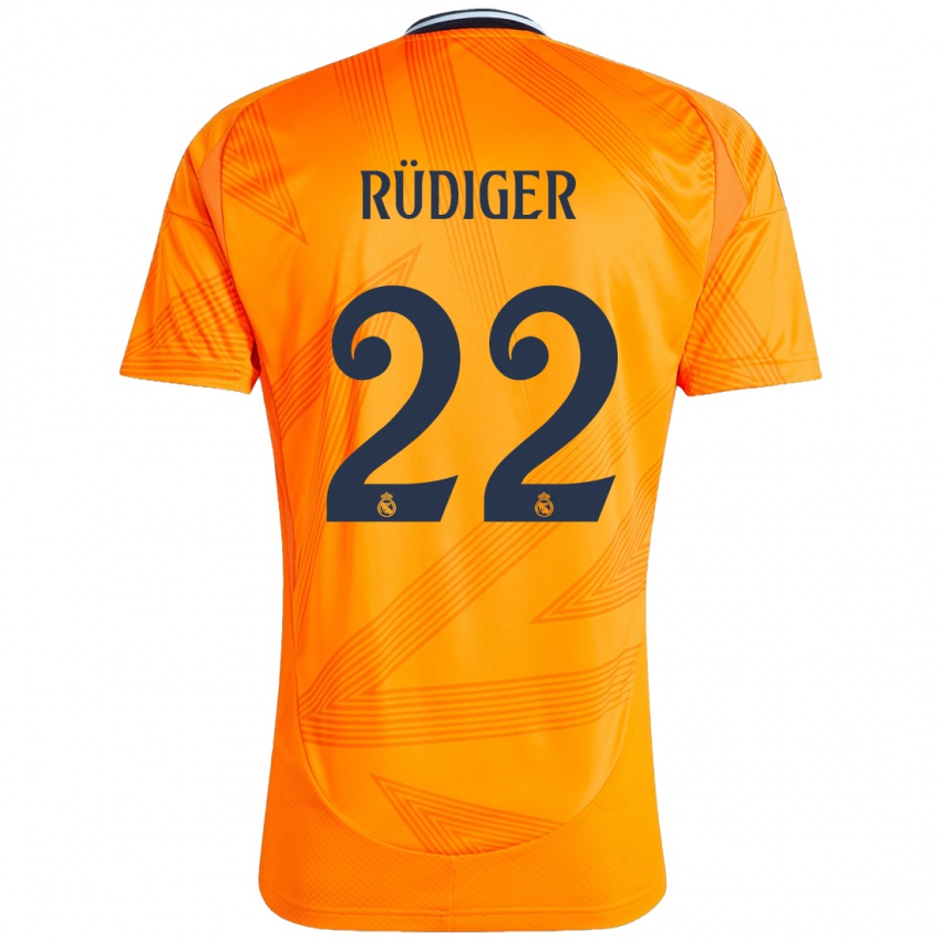 Niño Camiseta Antonio Rudiger #22 Naranja 2ª Equipación 2024/25 La Camisa Chile