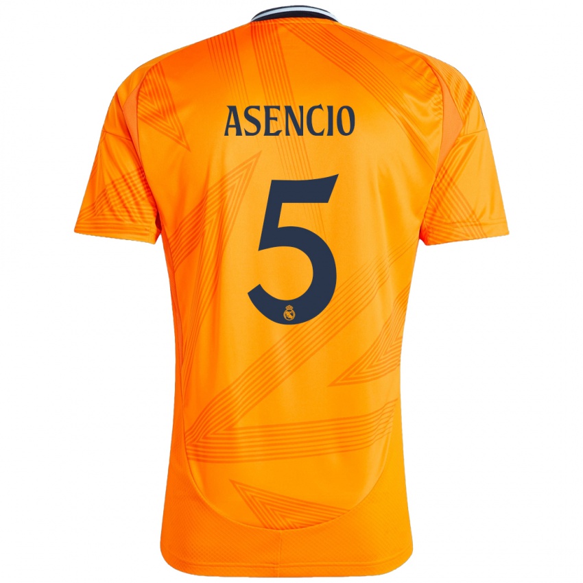 Niño Camiseta Raul Asencio #5 Naranja 2ª Equipación 2024/25 La Camisa Chile