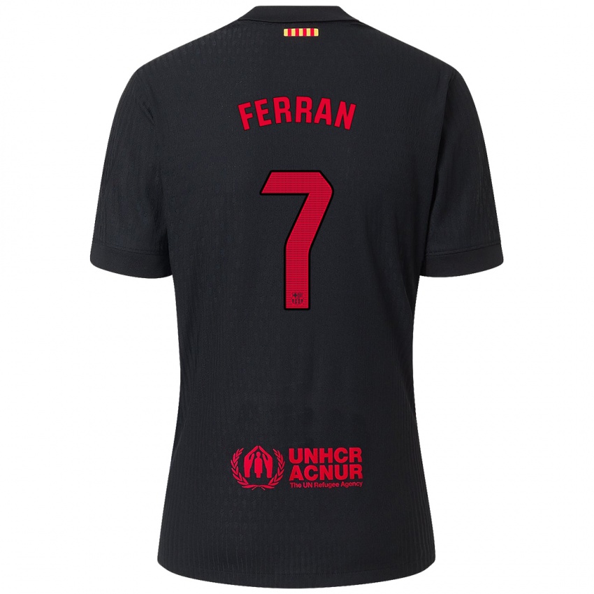 Niño Camiseta Ferran Torres #7 Negro Rojo 2ª Equipación 2024/25 La Camisa Chile