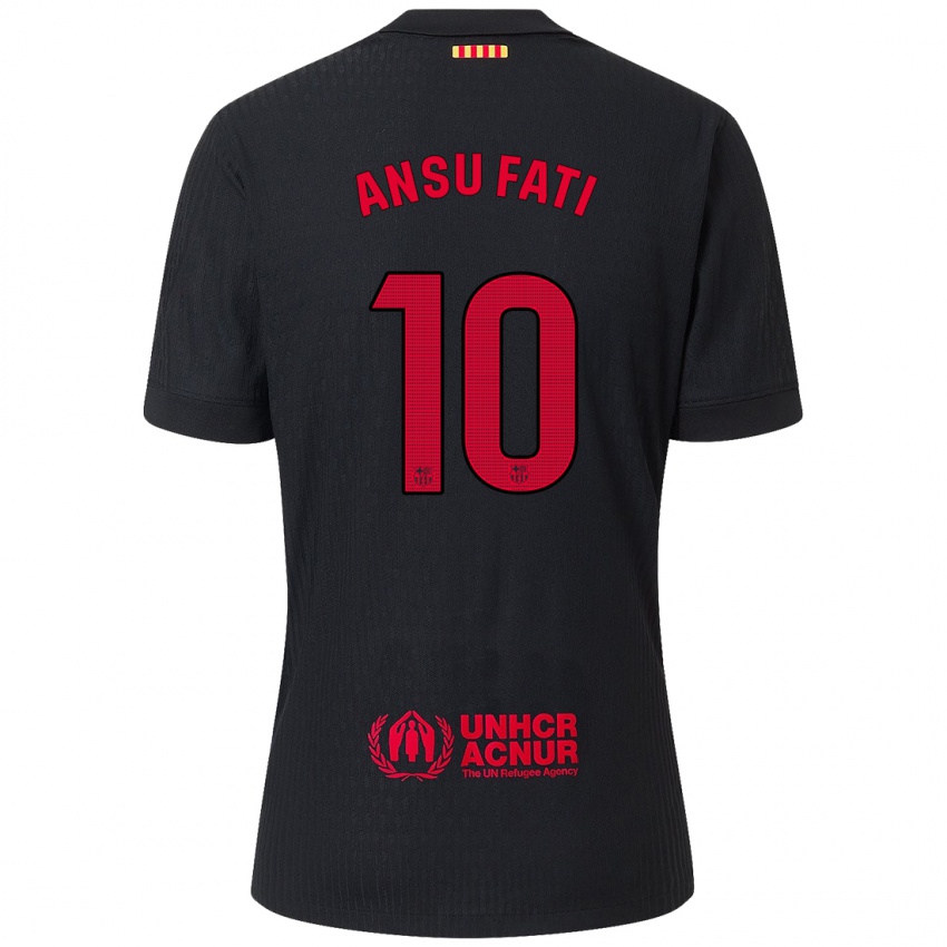 Niño Camiseta Ansu Fati #10 Negro Rojo 2ª Equipación 2024/25 La Camisa Chile