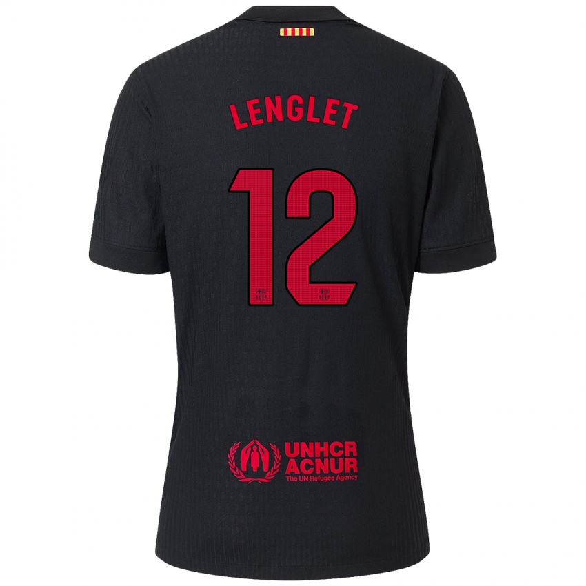 Niño Camiseta Clement Lenglet #12 Negro Rojo 2ª Equipación 2024/25 La Camisa Chile