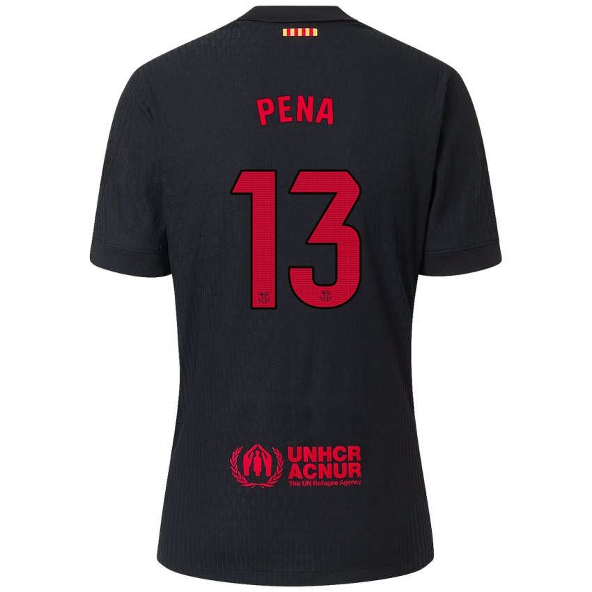 Niño Camiseta Inaki Pena #13 Negro Rojo 2ª Equipación 2024/25 La Camisa Chile