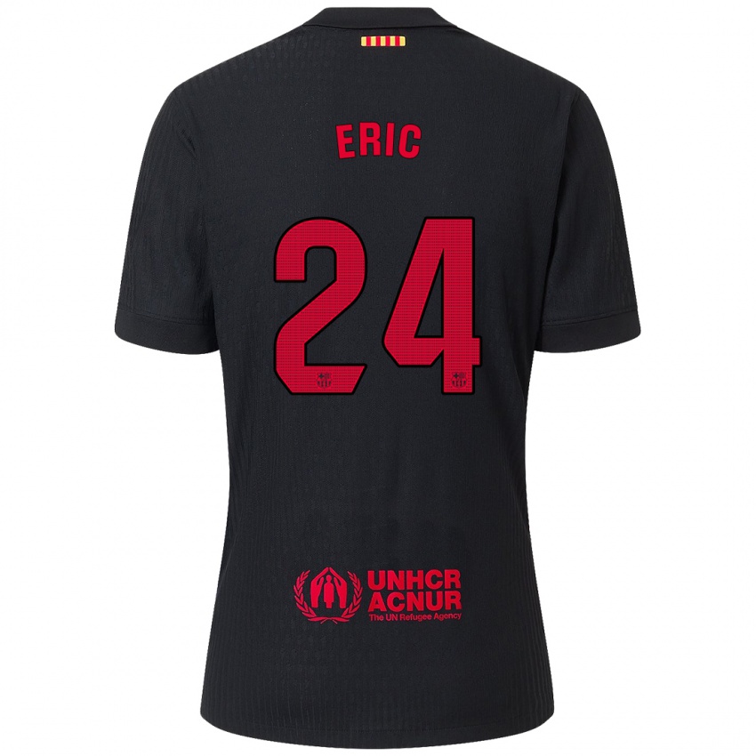 Niño Camiseta Eric Garcia #24 Negro Rojo 2ª Equipación 2024/25 La Camisa Chile