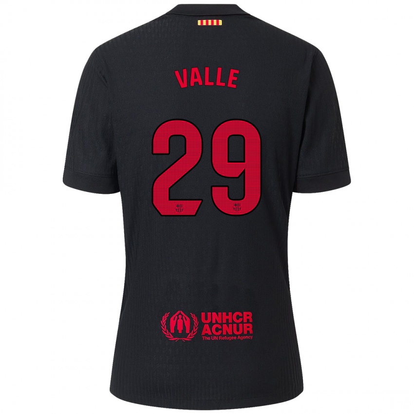 Niño Camiseta Álex Valle #29 Negro Rojo 2ª Equipación 2024/25 La Camisa Chile