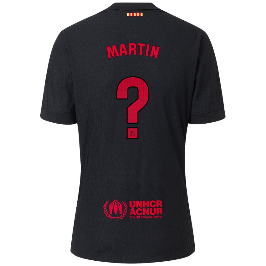 Niño Camiseta Antonio Martin #0 Negro Rojo 2ª Equipación 2024/25 La Camisa Chile