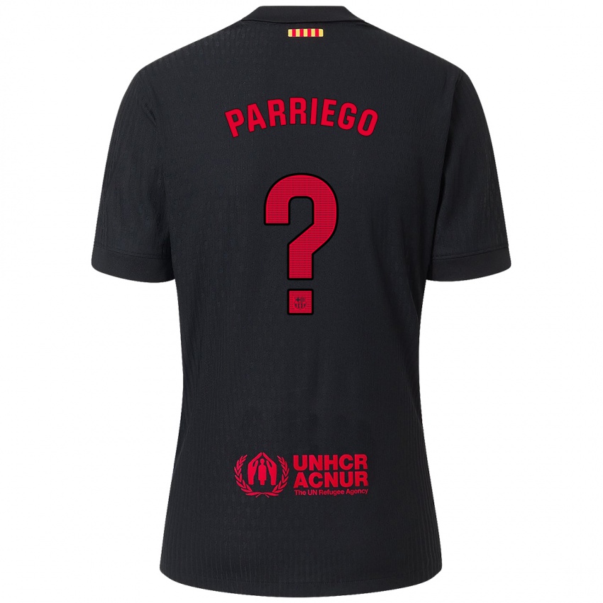 Niño Camiseta Marcos Parriego #0 Negro Rojo 2ª Equipación 2024/25 La Camisa Chile